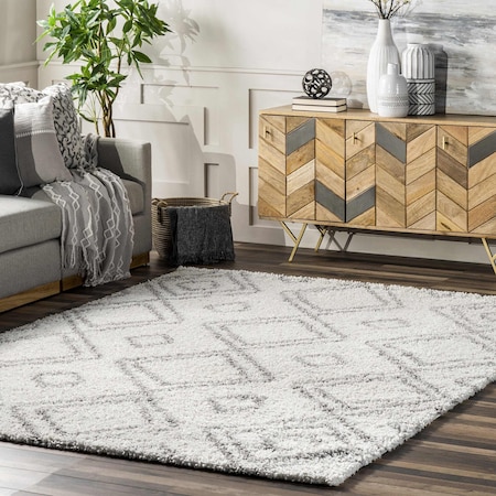 Nuloom Iola Geometric Shag Area Rug 4ft OZSG18A-S404